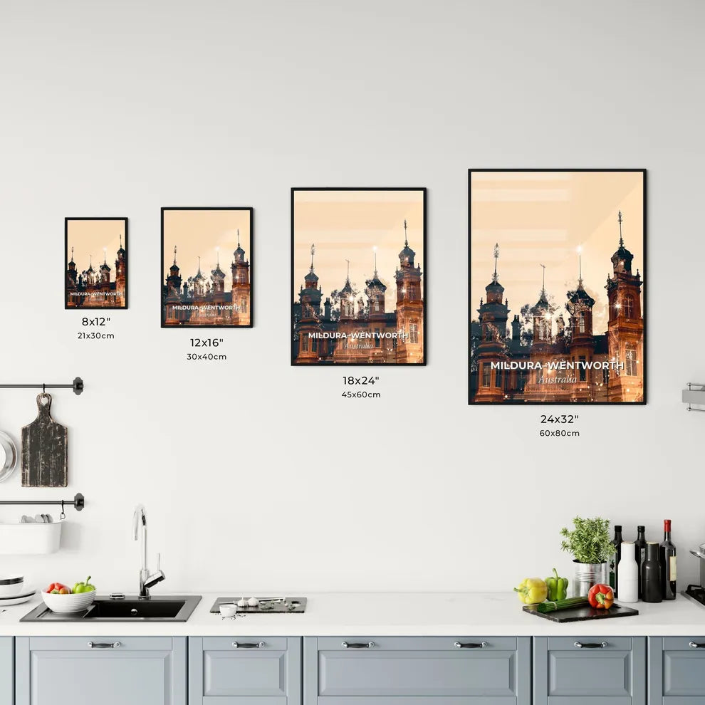 Mildura Wentworth Skyline Double Exposure Poster Office Art