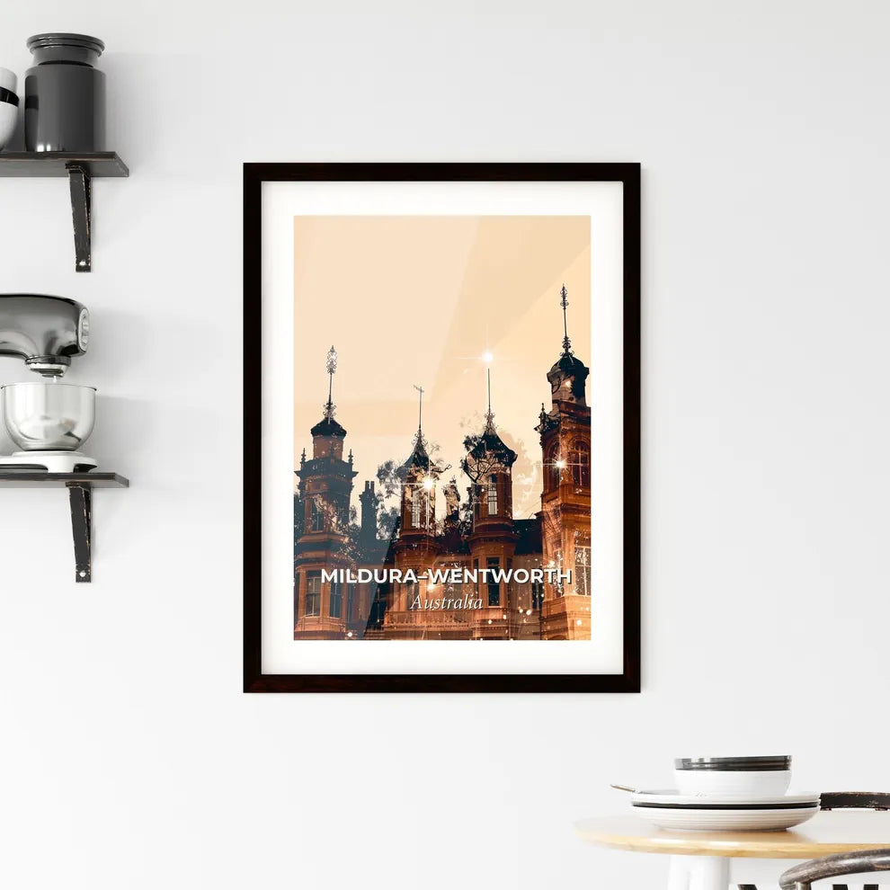 Mildura Wentworth Skyline Double Exposure Poster Framed Print