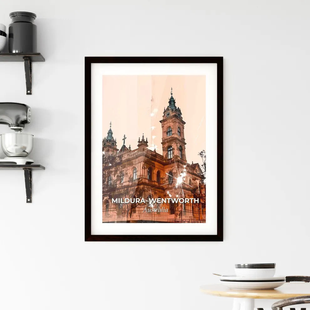 Mildura–Wentworth: Double Exposure City Icons Framed Print