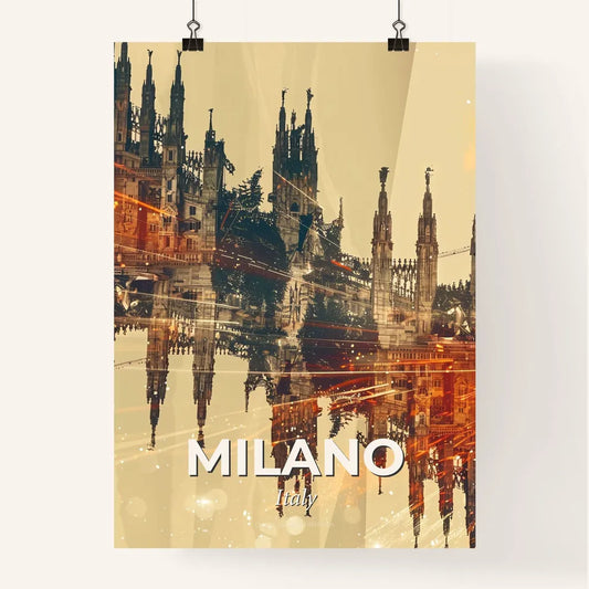 Milan Skyline Double Exposure Art Print Poster