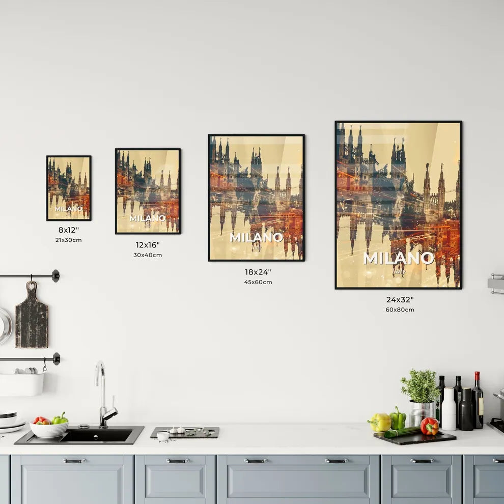 Milan Skyline Double Exposure Art Print Office Art