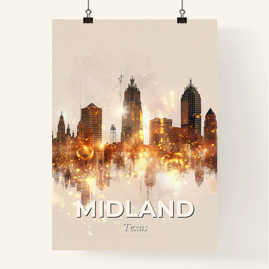Midland Cityscape Art: Local Hues, Sparkling Night Poster