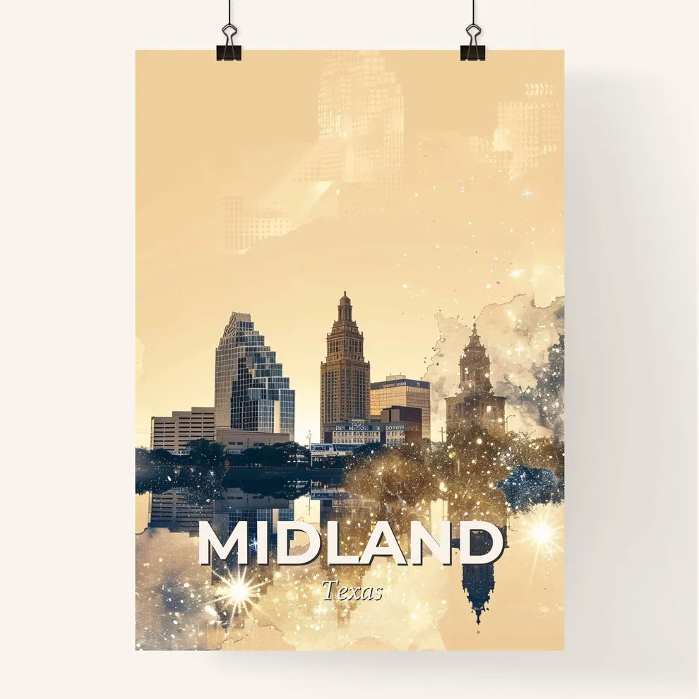 Midland, Texas: Urban Lightscape Poster Art Poster