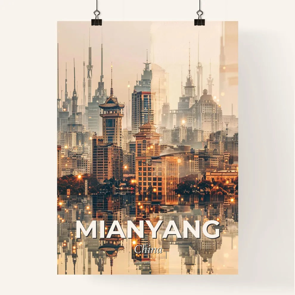 Mianyang: Bright Beige Beauty in Double Exposure Poster