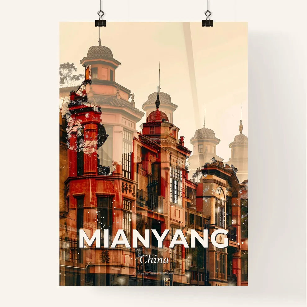 Mianyang Double Exposure Skyline Art Poster