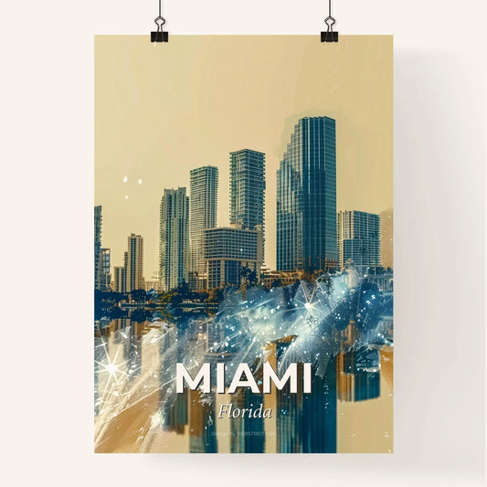 Miami Skyline Double Exposure Composite Cityscape Poster Poster