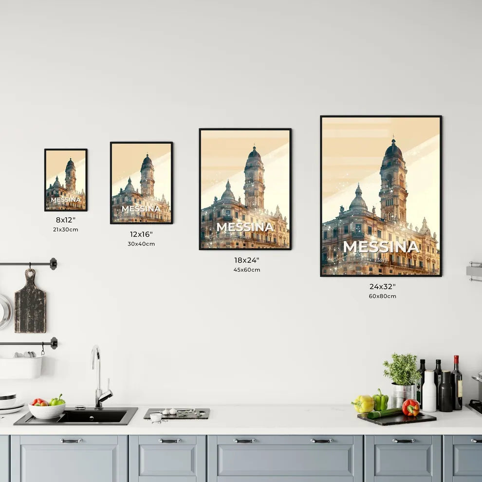 Mesina Skyline Composite Poster Design Office Art