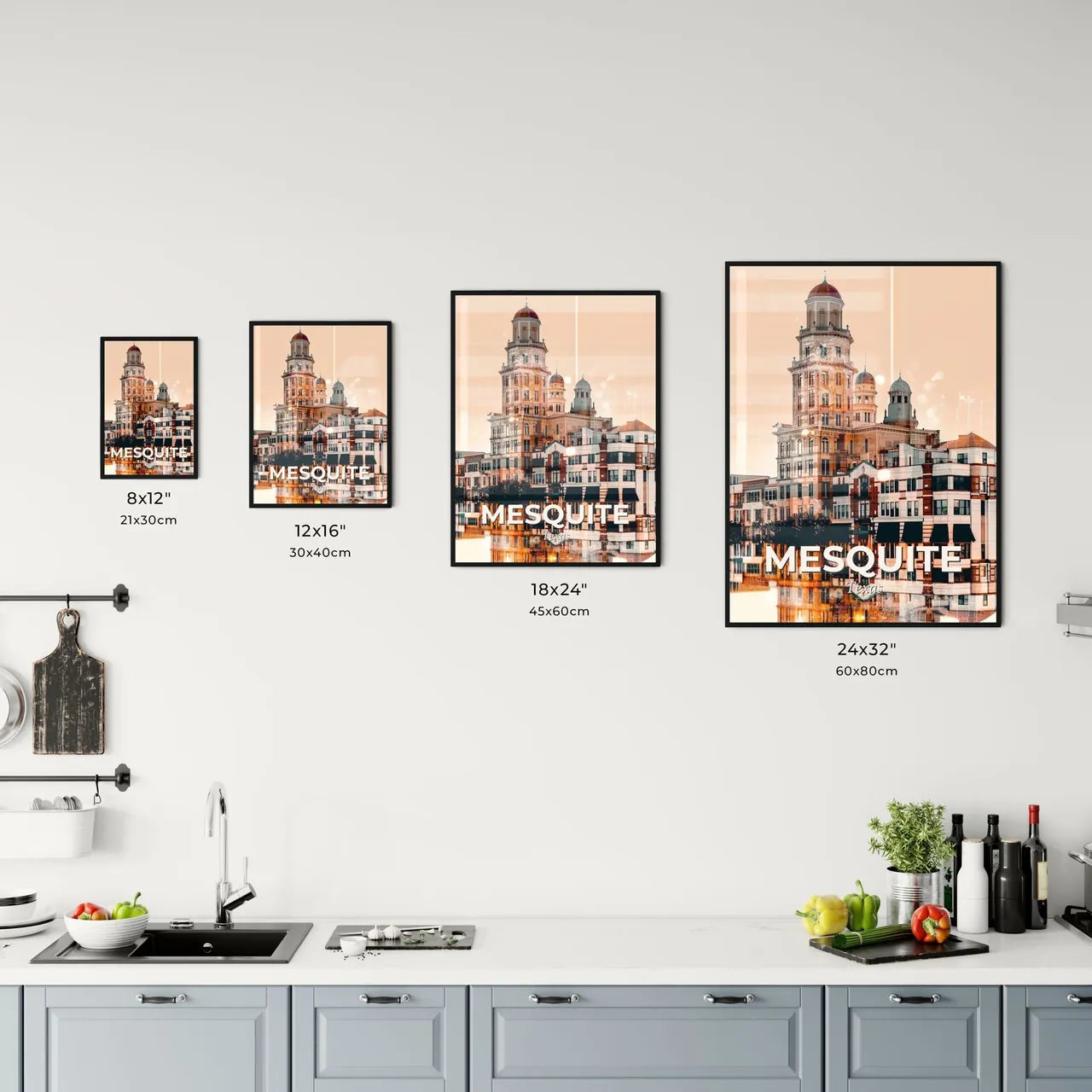 Mesquite City Skyline Panorama Poster Art Office Art