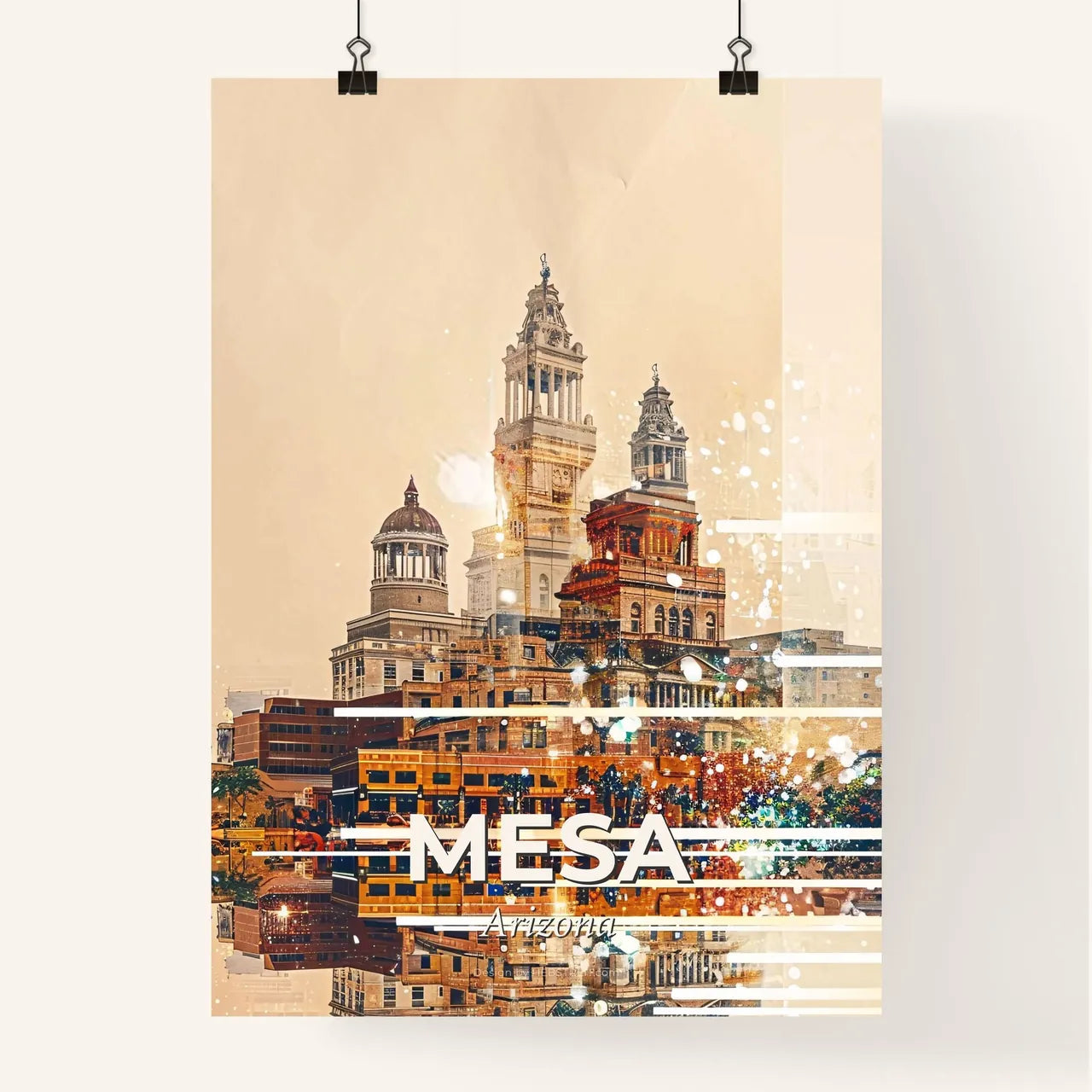 Mesa Skyline Art: Double Exposure Composite Poster