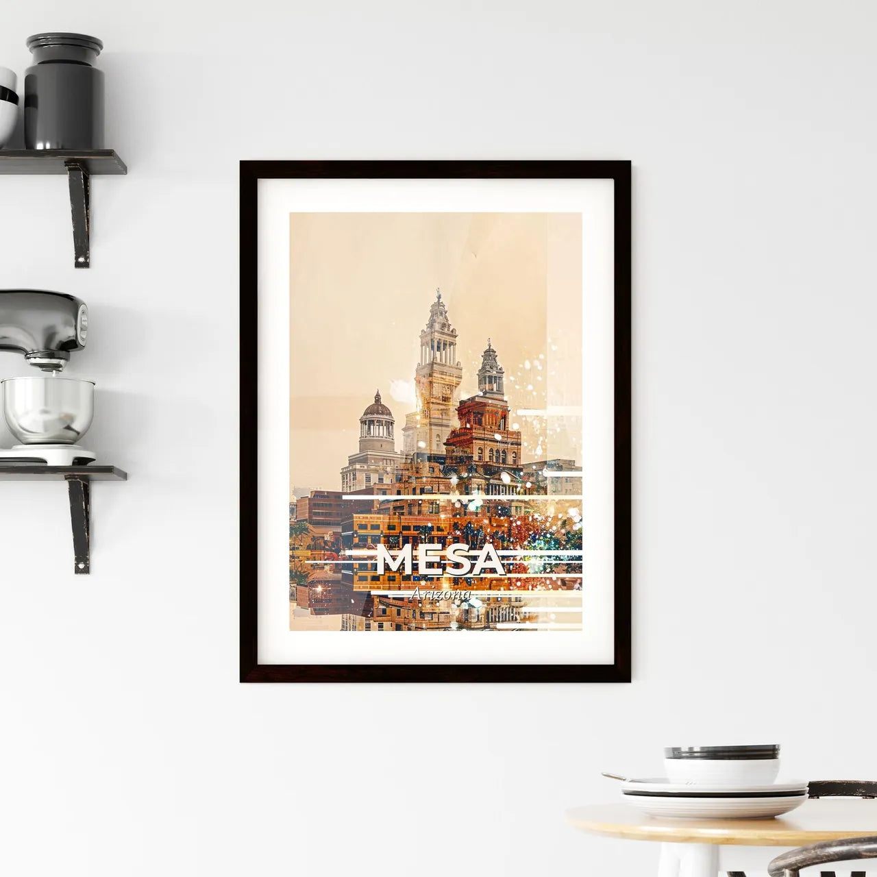 Mesa Skyline Art: Double Exposure Composite Framed Print