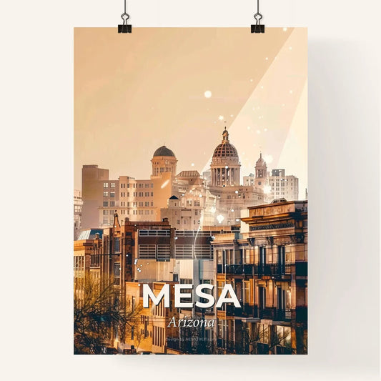 Mesa, Arizona: Skyline Composite Art with Local Charm Poster