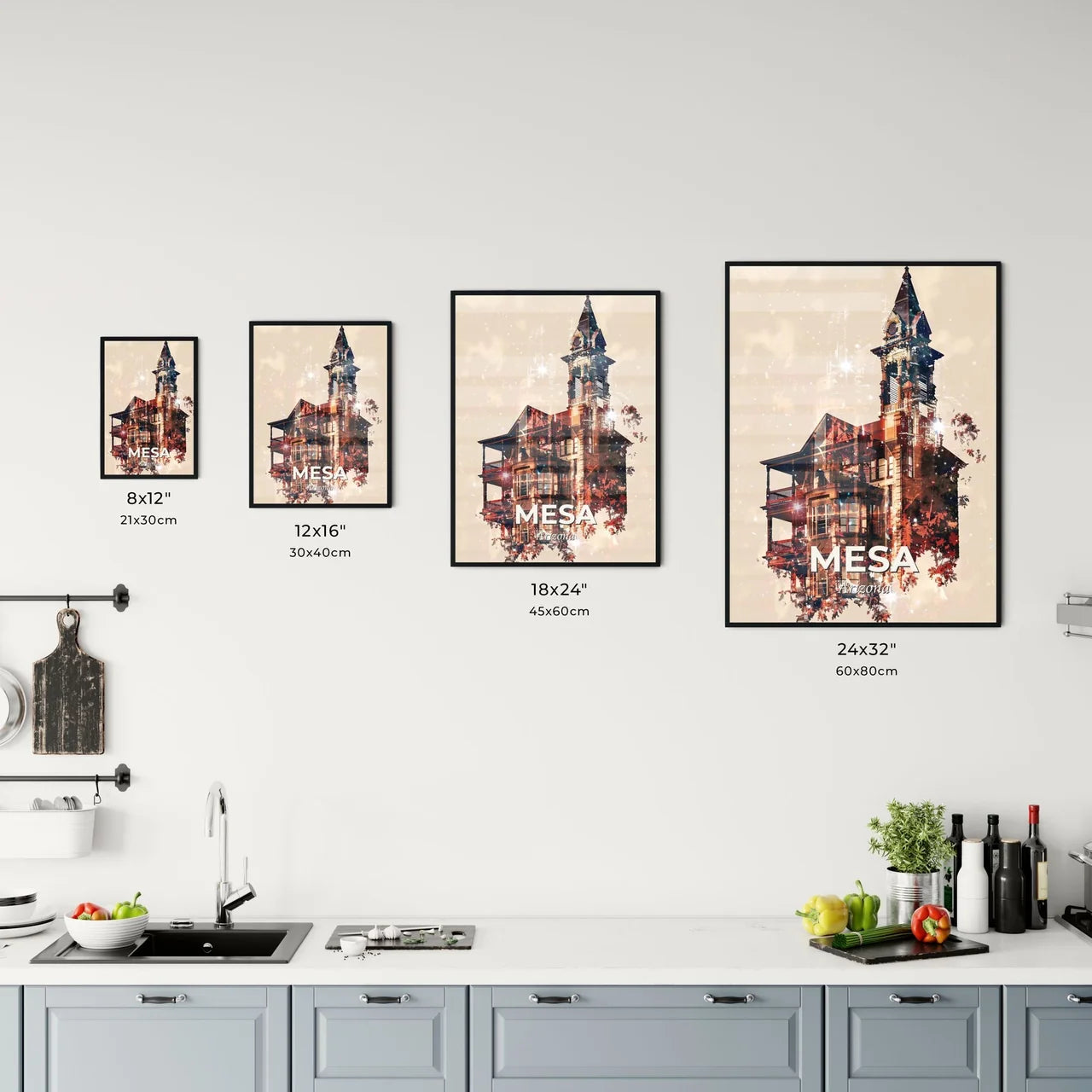 Mesa Skyline Cityscape Impressions Poster Art Office Art