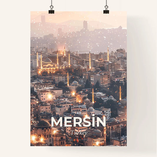 Mersin Skyline Double Exposure Art Poster Poster