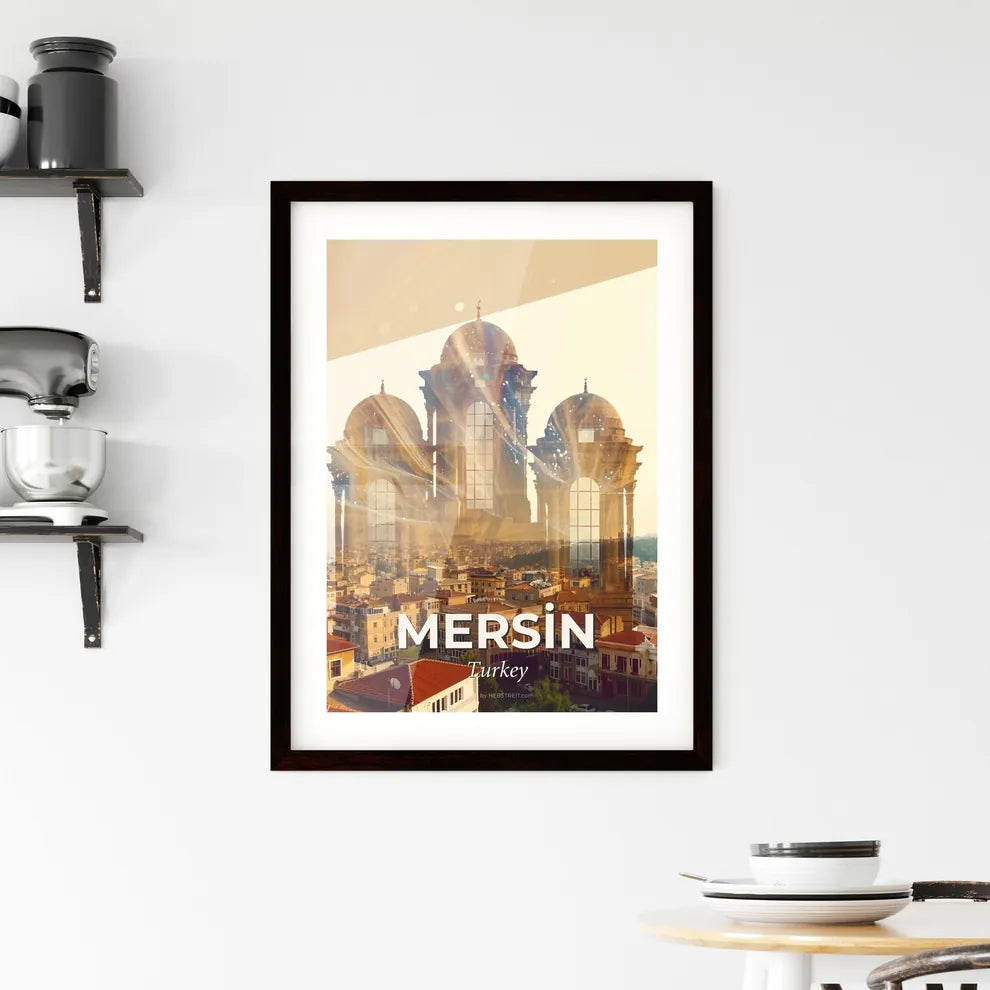 Mersin City Iconography Bright Poster Design Framed Print