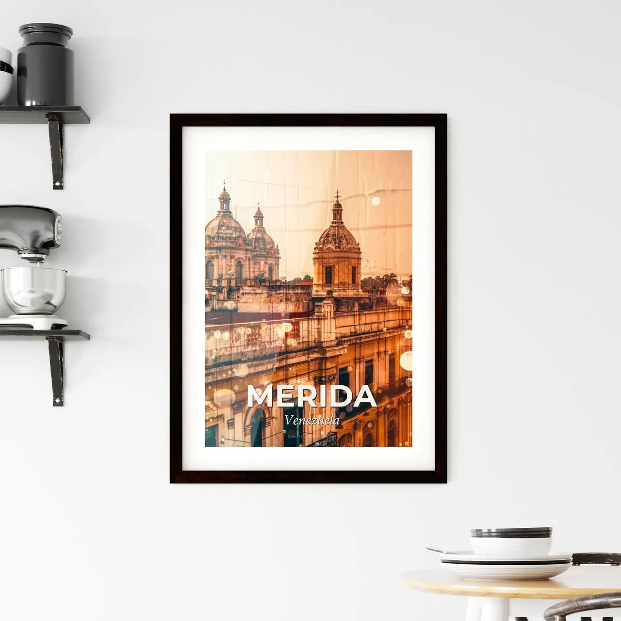 Merida City Composite Skyline Poster Art Framed Print