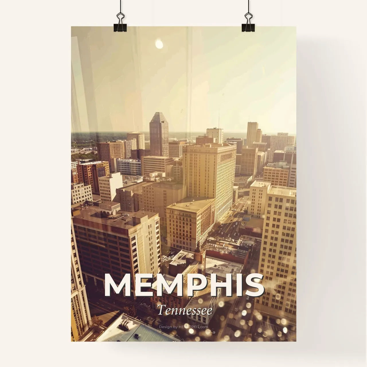 Memphis, Tennessee: City Skyline Architectural Composite Poster Poster