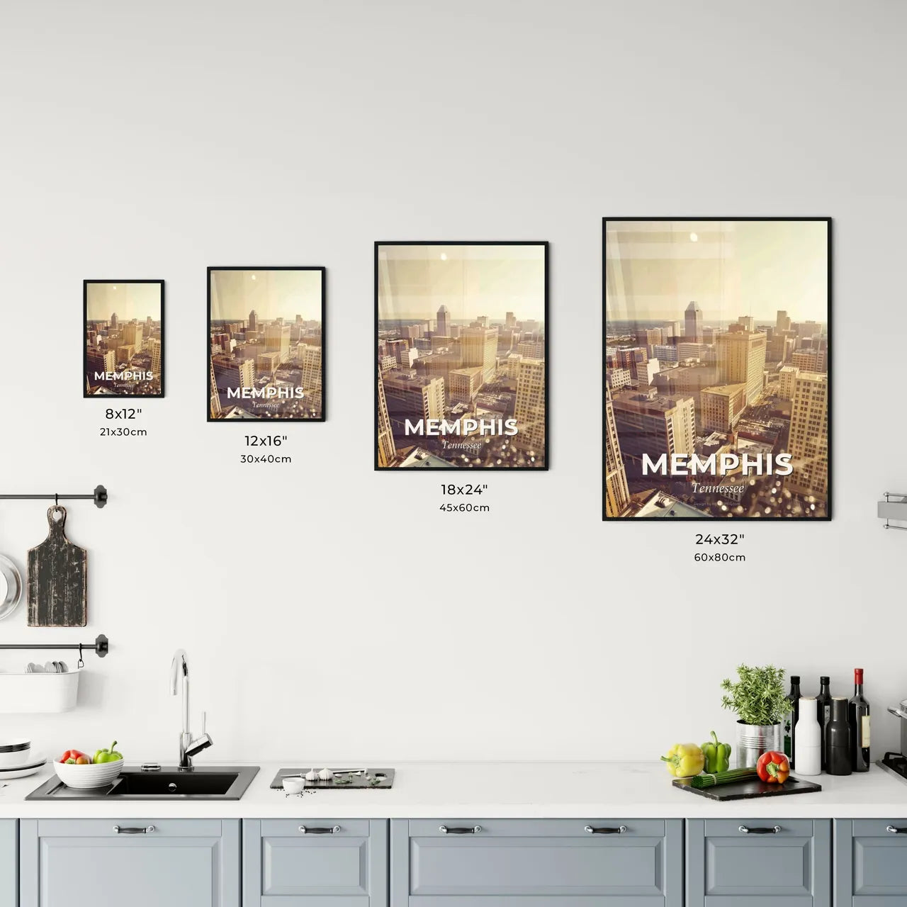 Memphis, Tennessee: City Skyline Architectural Composite Poster Office Art