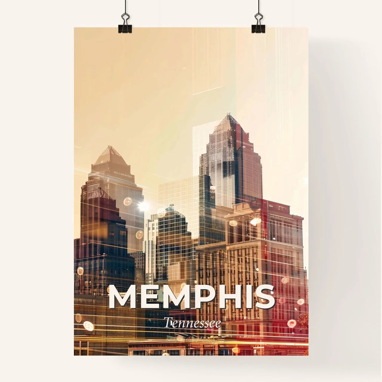 Memphis: Where Skyline and Icons Dance Poster