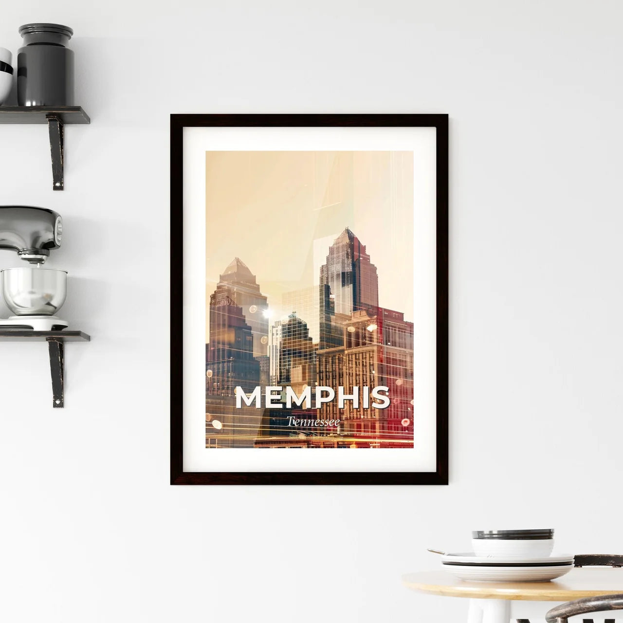 Memphis: Where Skyline and Icons Dance Framed Print