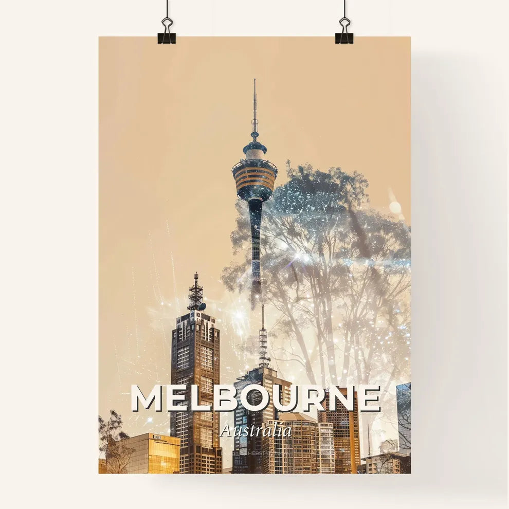 Melbourne Skyline Composite Art Cityscape Artwork Poster
