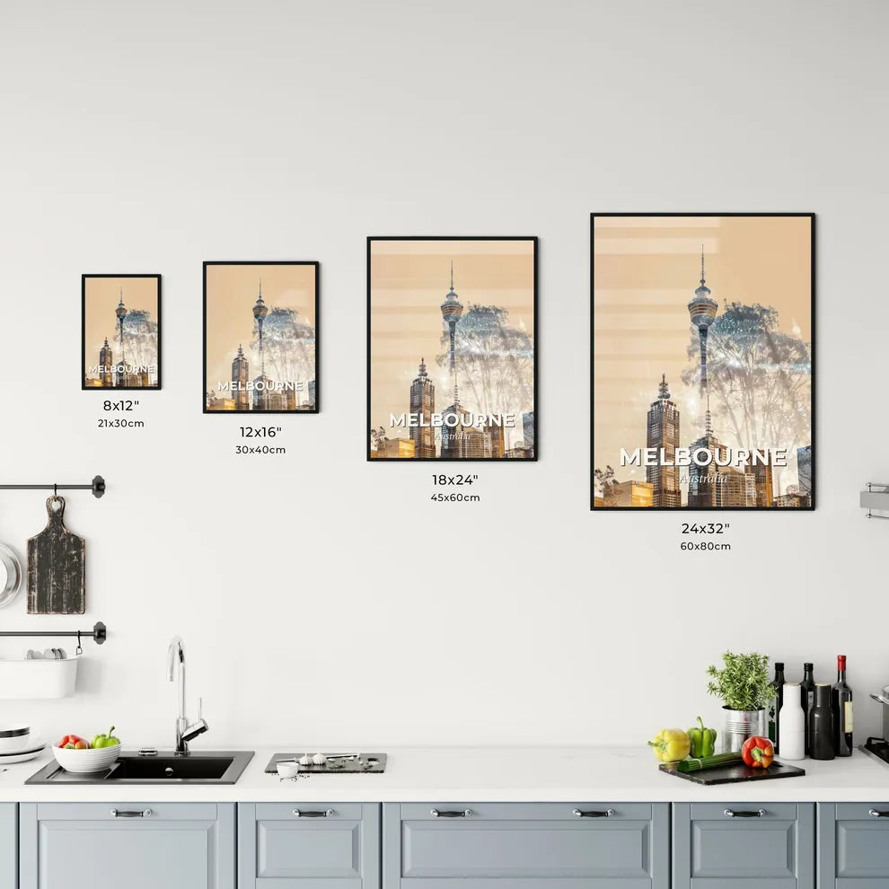 Melbourne Skyline Composite Art Cityscape Artwork Office Art