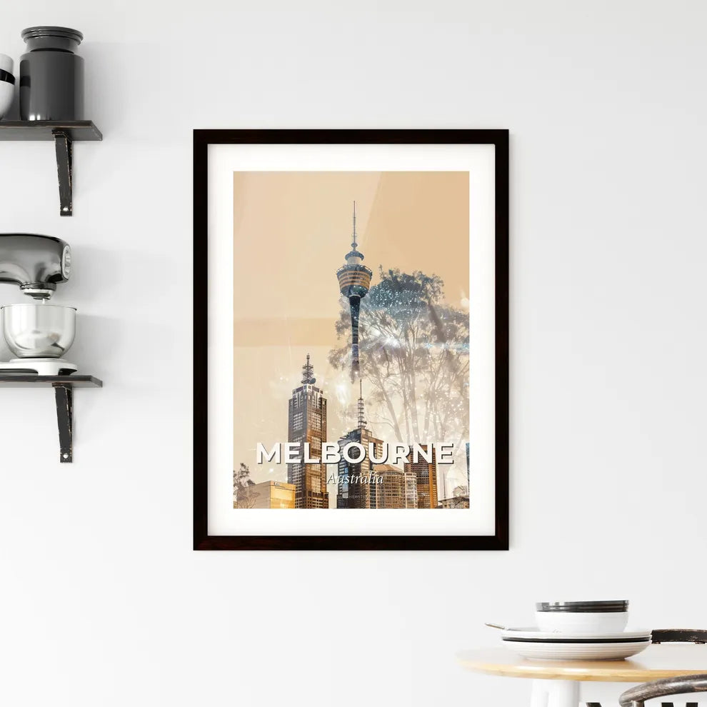 Melbourne Skyline Composite Art Cityscape Artwork Framed Print