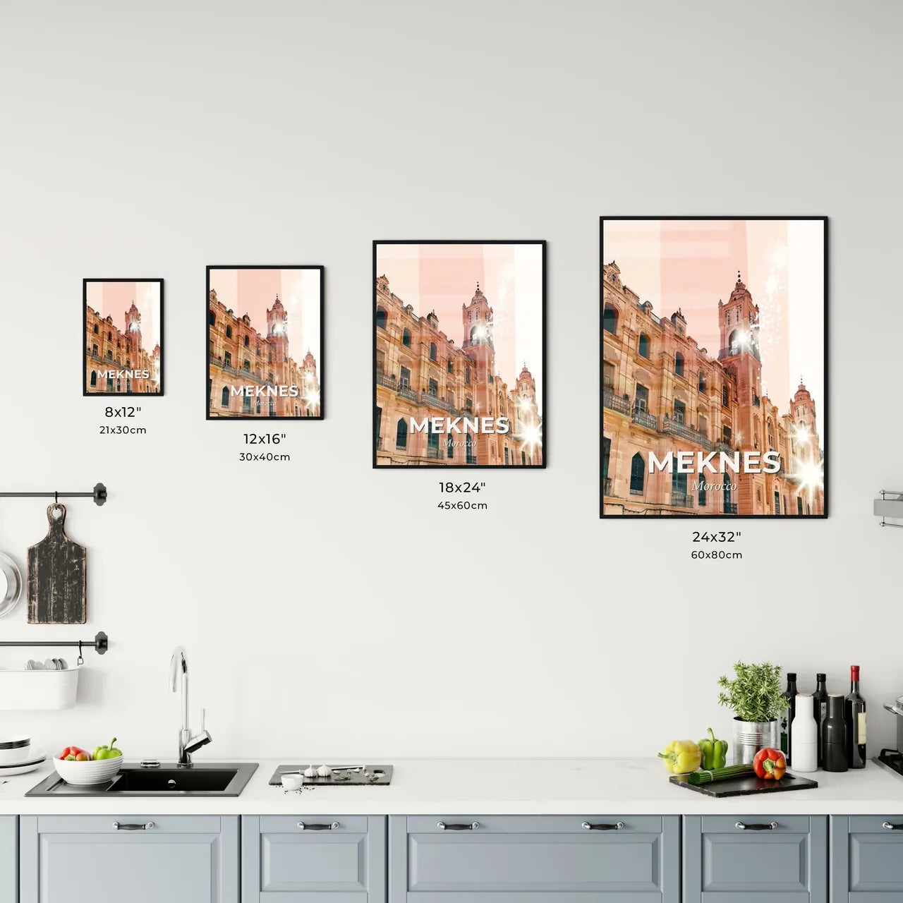 Meknes Double Exposure Skyline Poster Art Print Office Art