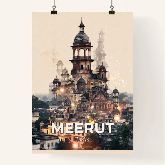 Meerut Skyline Double Exposure Poster Art Poster