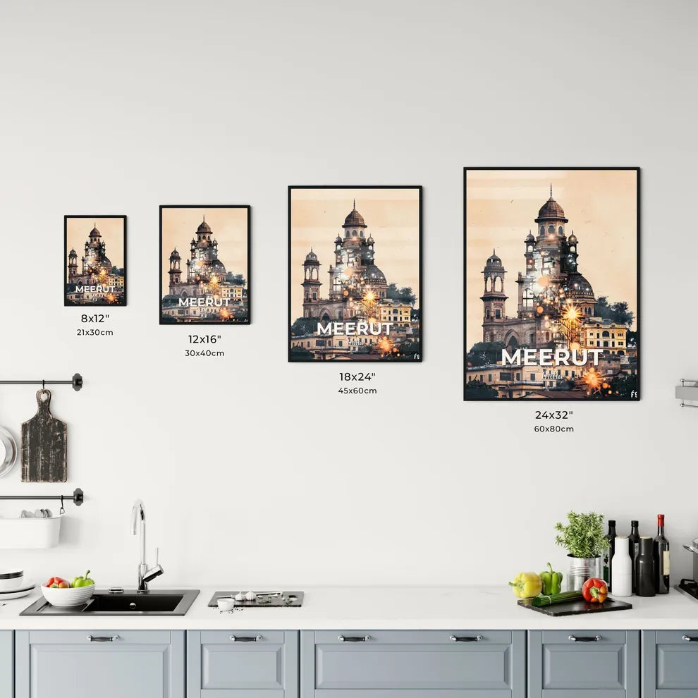 Meerut's Icons in Vibrant Tapestry Office Art