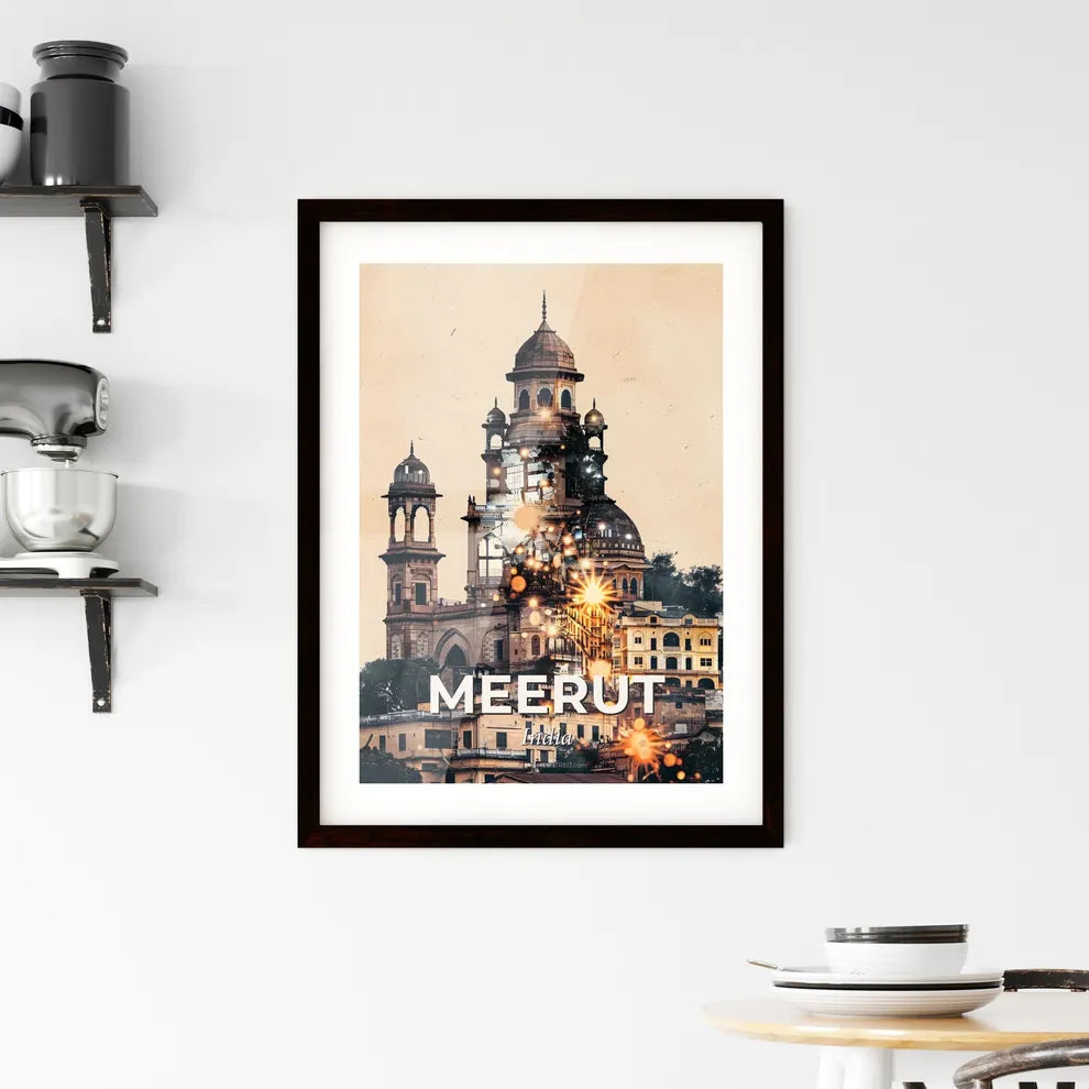 Meerut's Icons in Vibrant Tapestry Framed Print