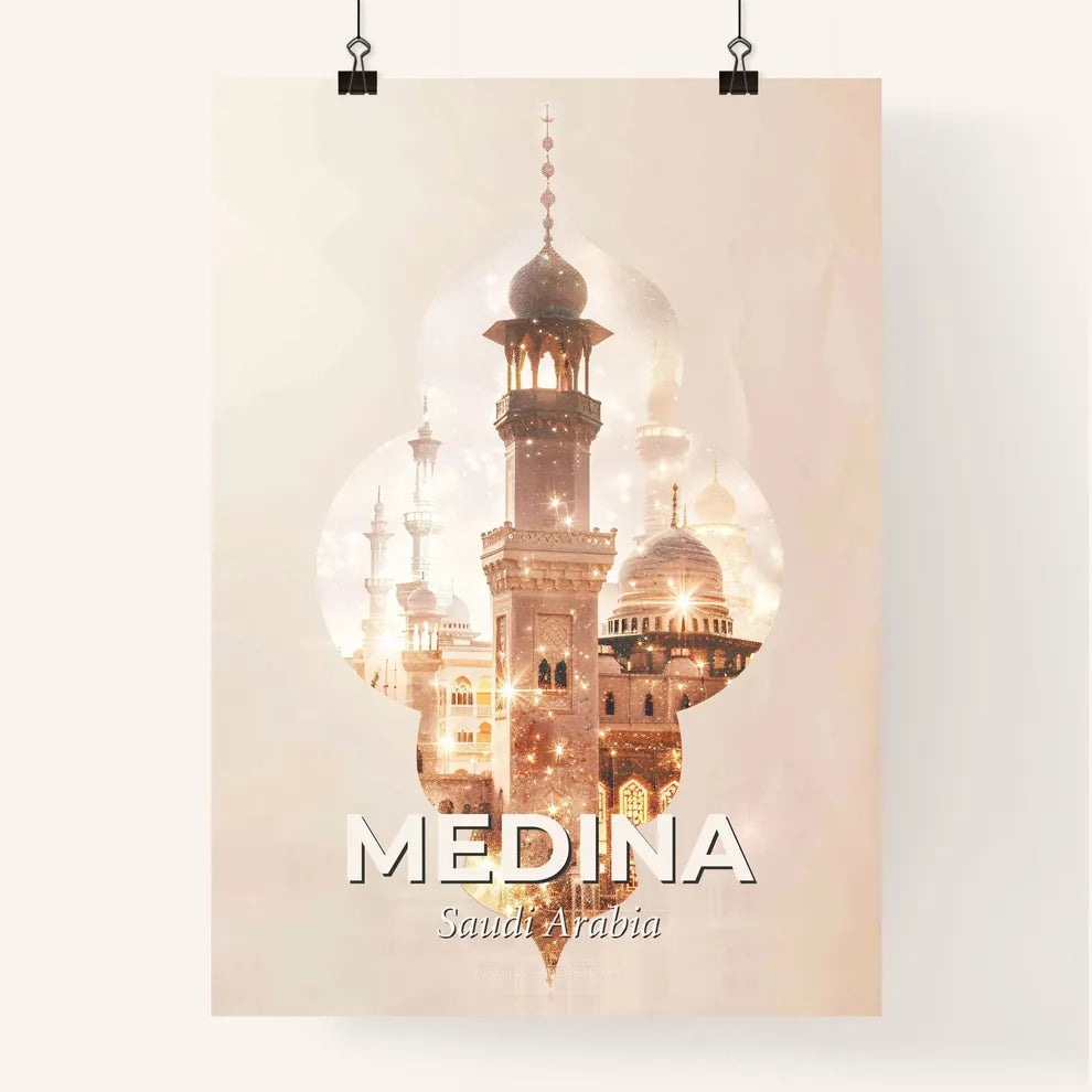 Medina Skyline Double Exposure Art Poster Poster