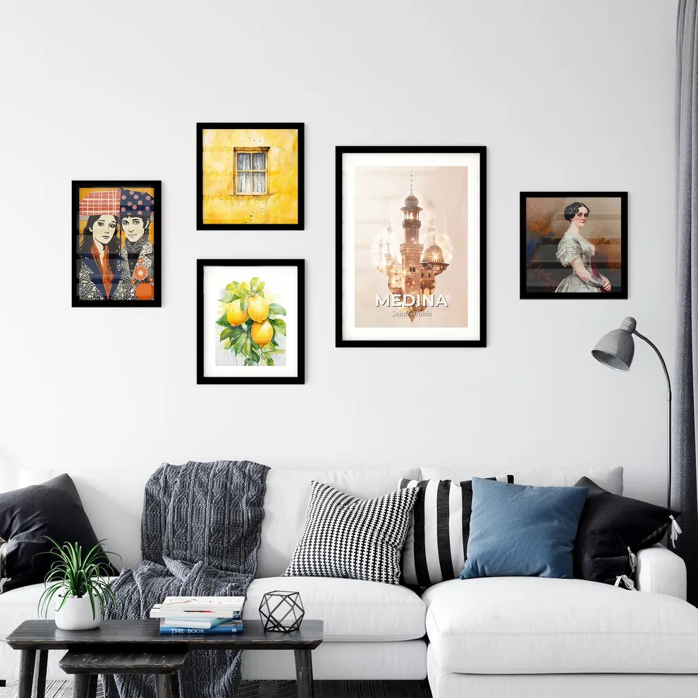 Medina Skyline Double Exposure Art Poster Wall Art