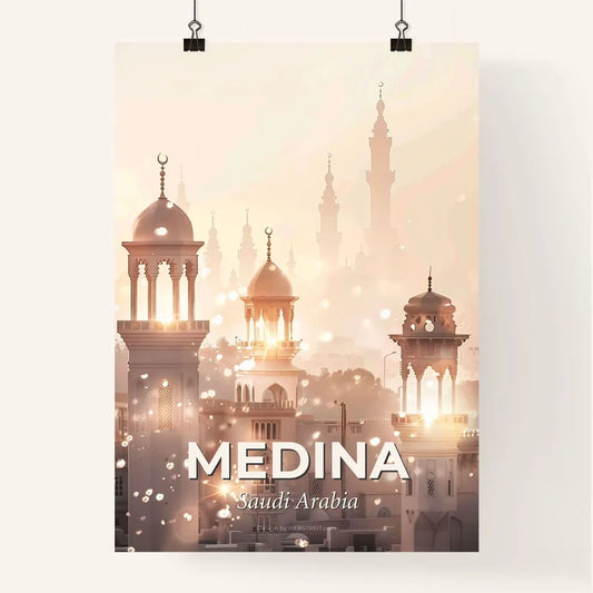 Medina Skyline Beige Sparkle Poster Poster