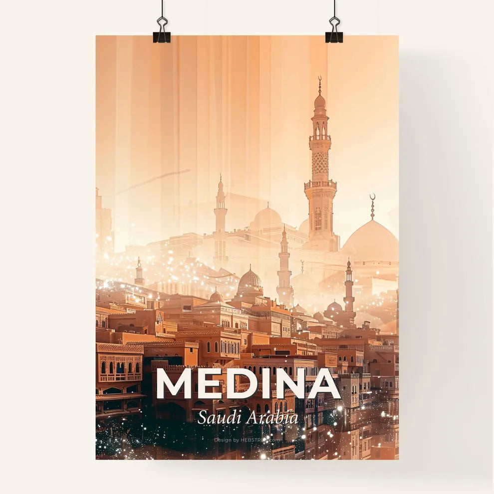 Medina Skyline Composite Art Majestic Local Colors Poster