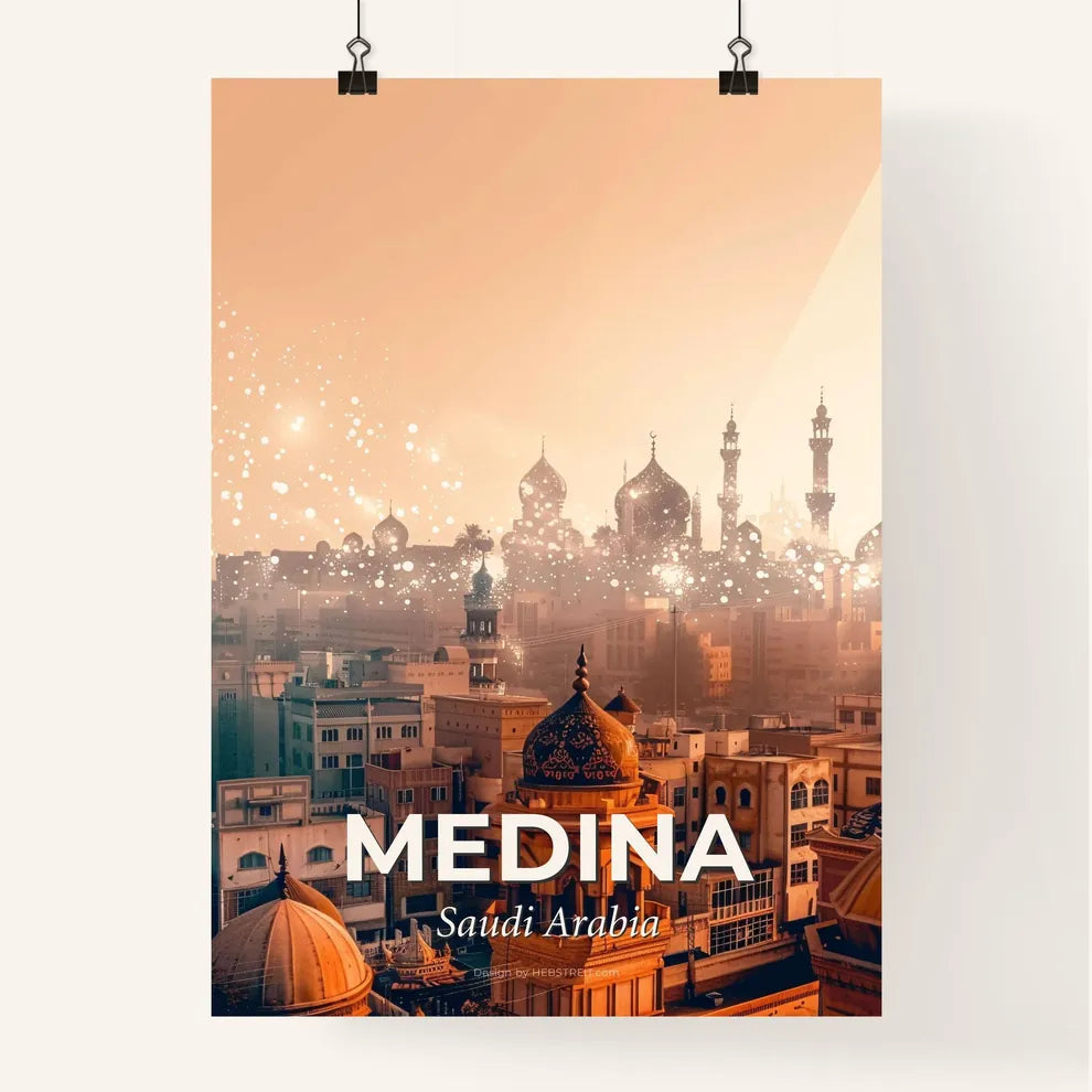 Sparkling Medina City Skyline Composite Art Poster