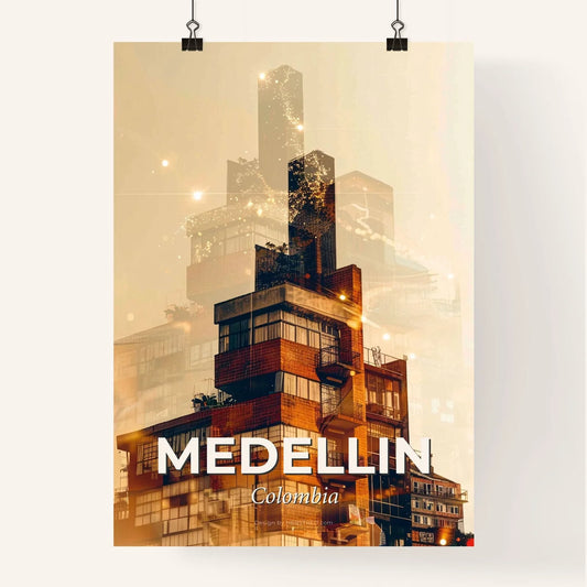 Medellin Skyline Cityscape Poster Artwork Poster