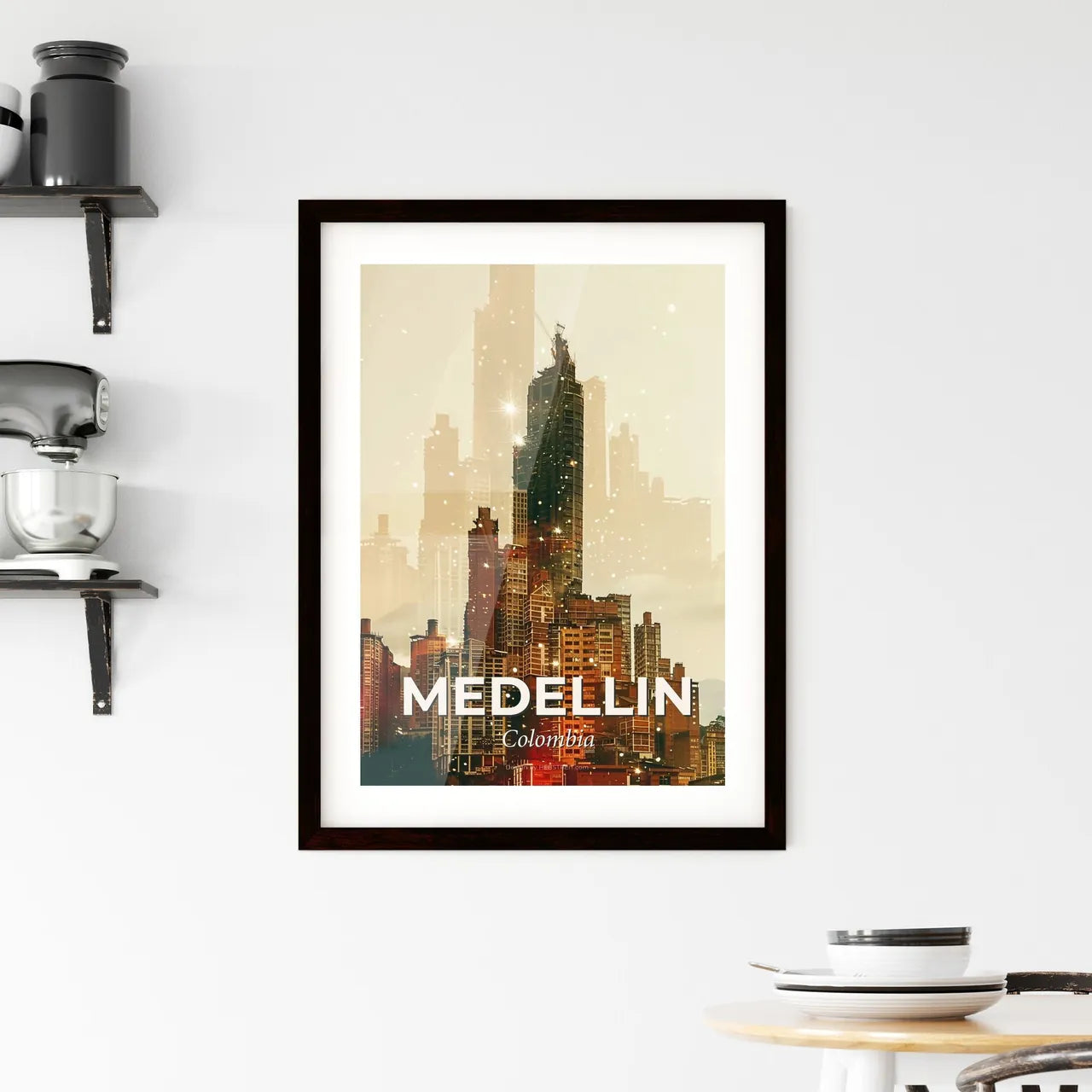 Medellin City Lights Poster Framed Print