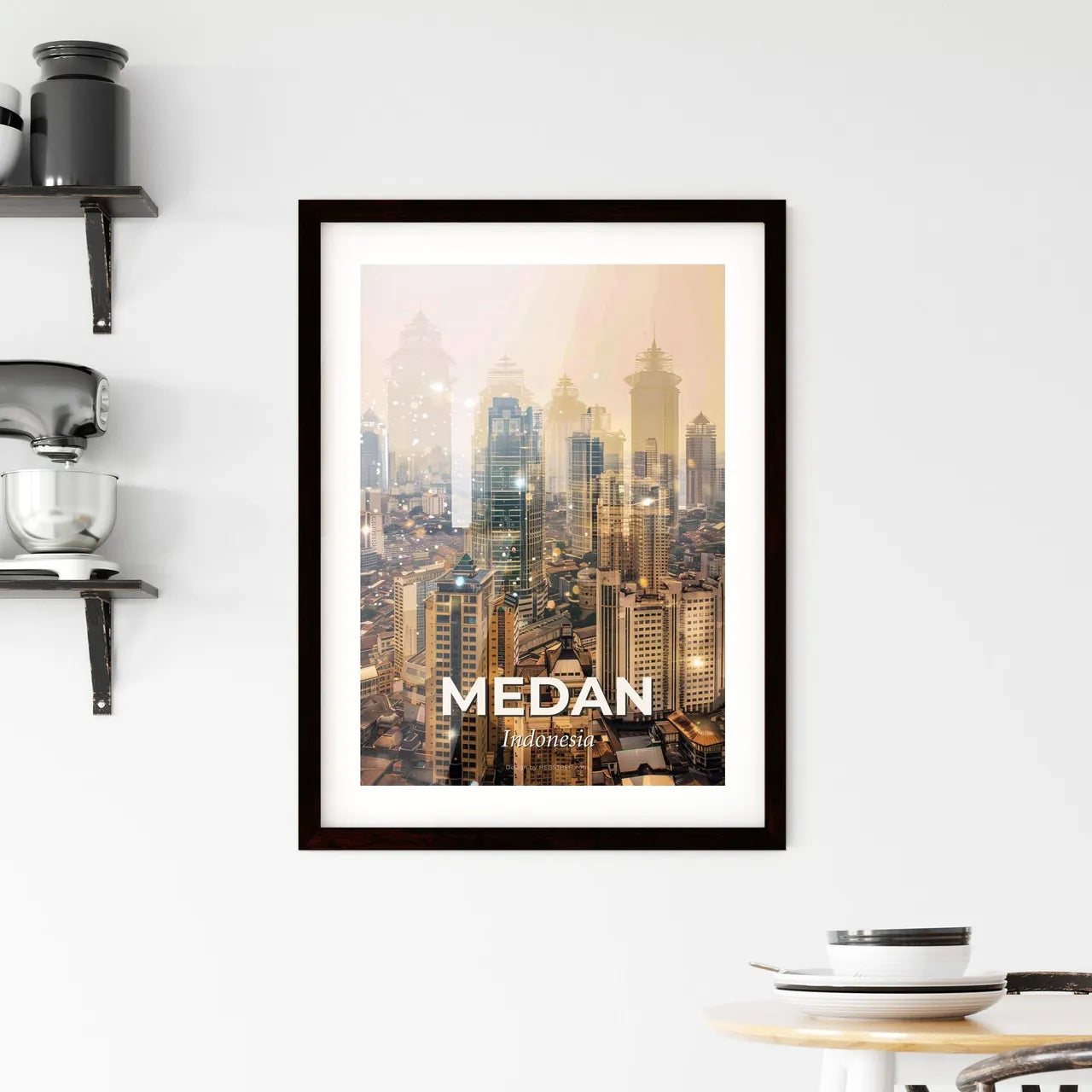 Medan Architecture Skyline City Art Print Framed Print