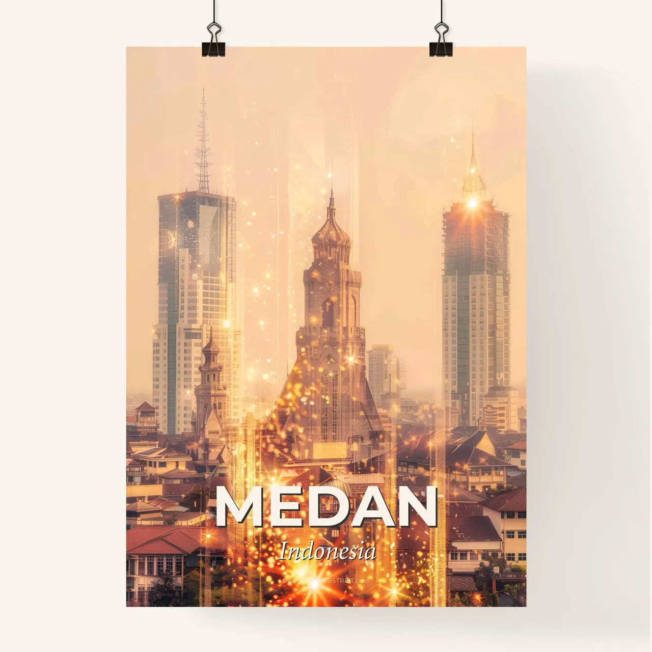 Medan Skyline Composite Poster Art Poster