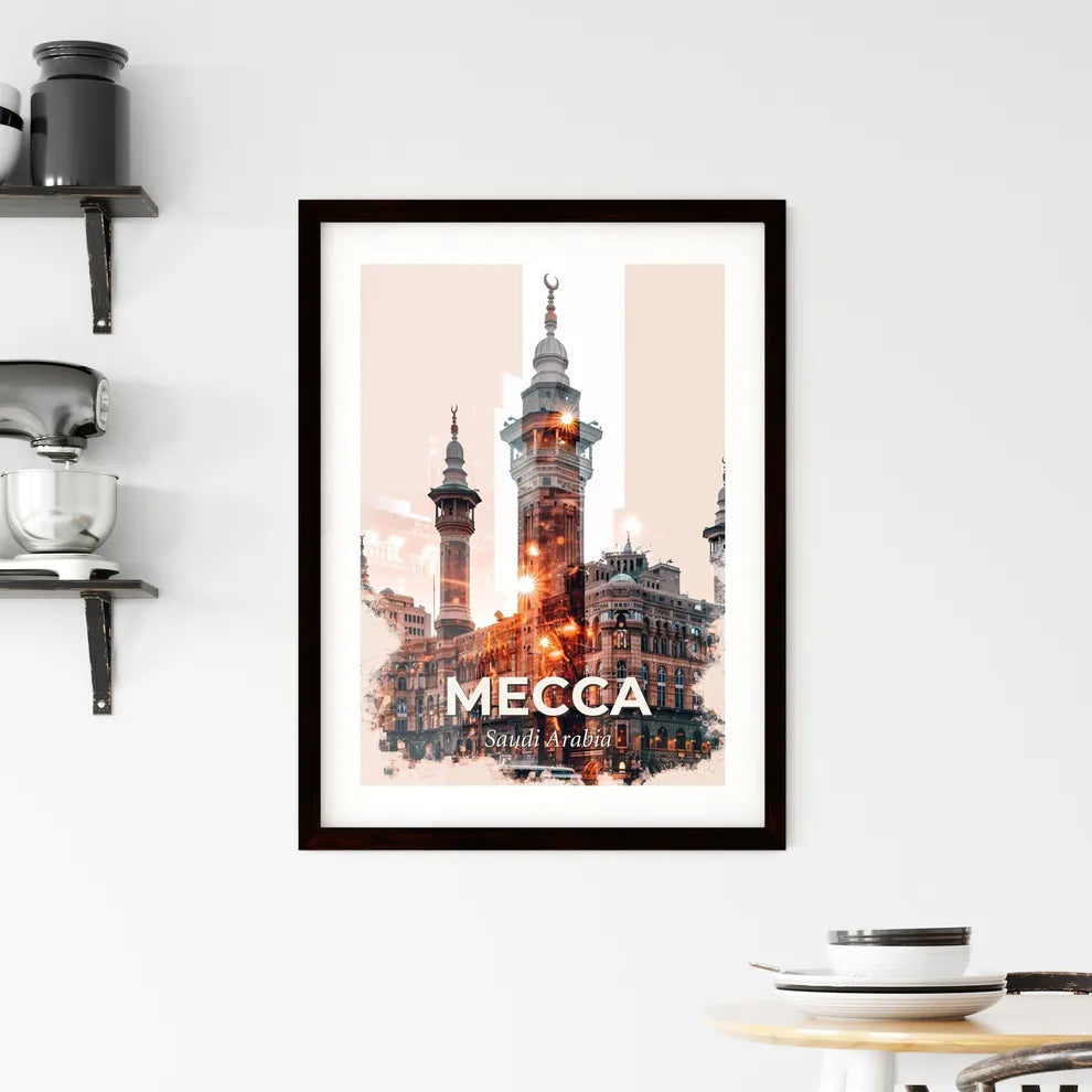 Mecca Skyline Composite Art Print Framed Print