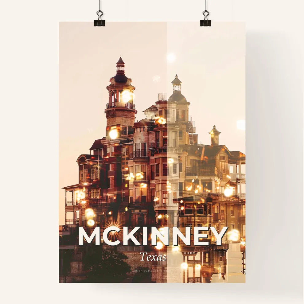 McKinney Skyline Art Print: Local Colors, Sparkles Poster