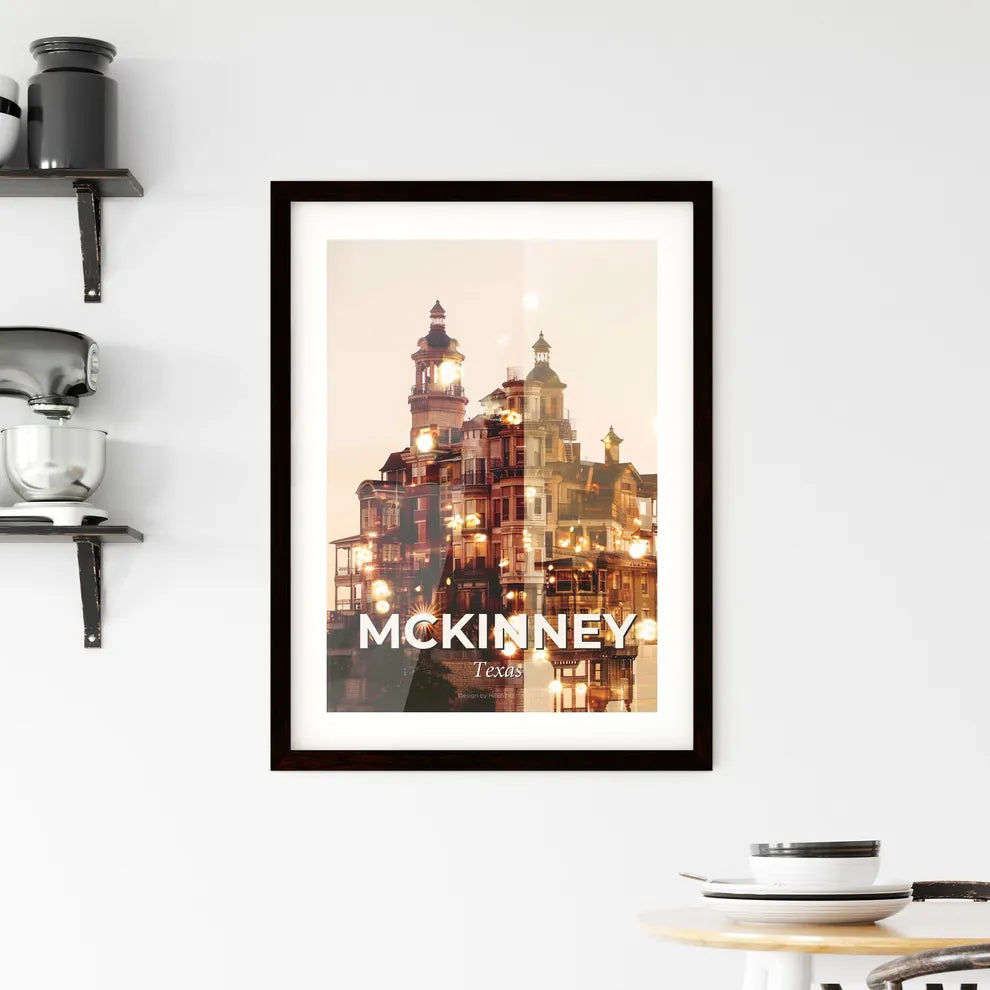 McKinney Skyline Art Print: Local Colors, Sparkles Framed Print