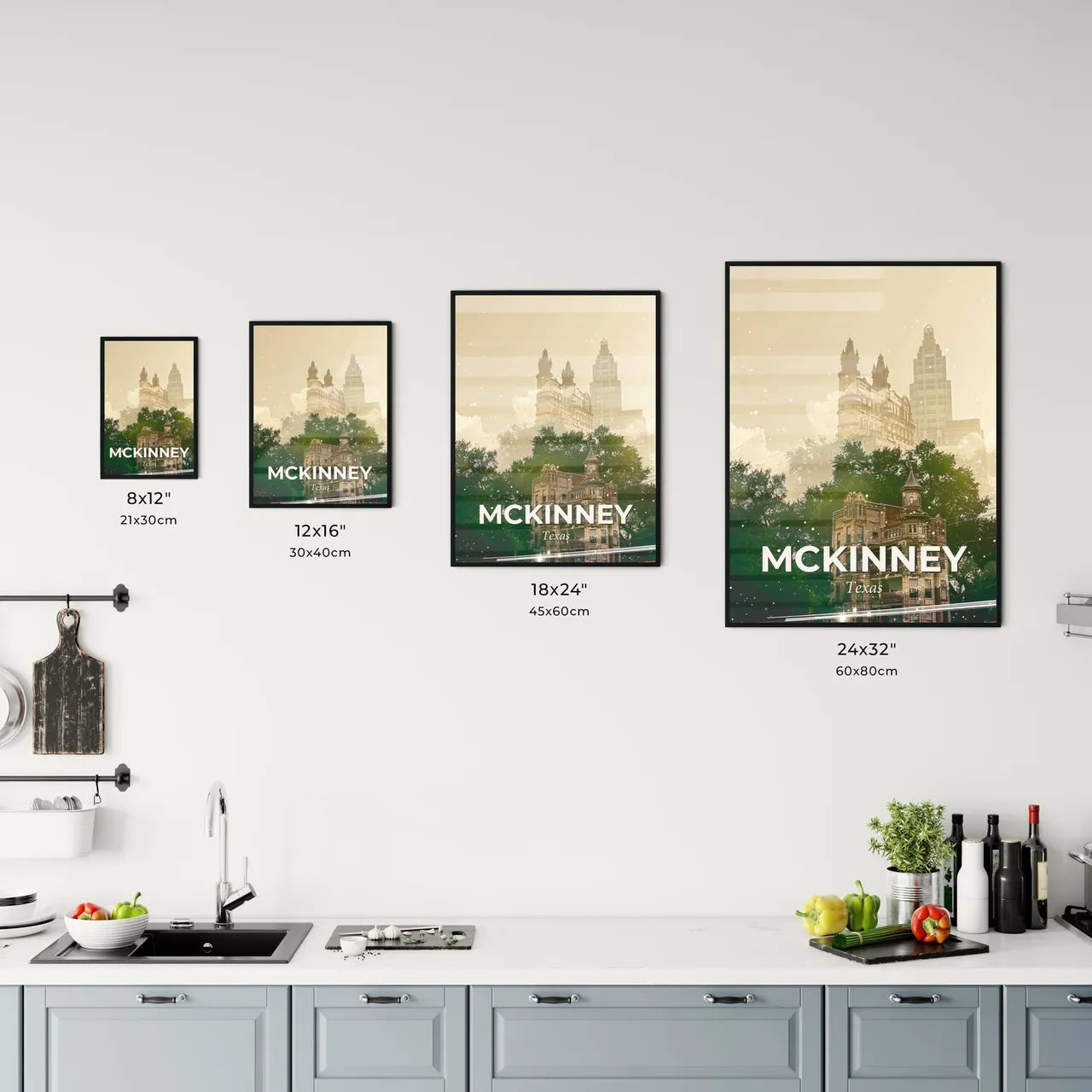 McKinney Skyline Double Exposure Cityscape Art Print Office Art
