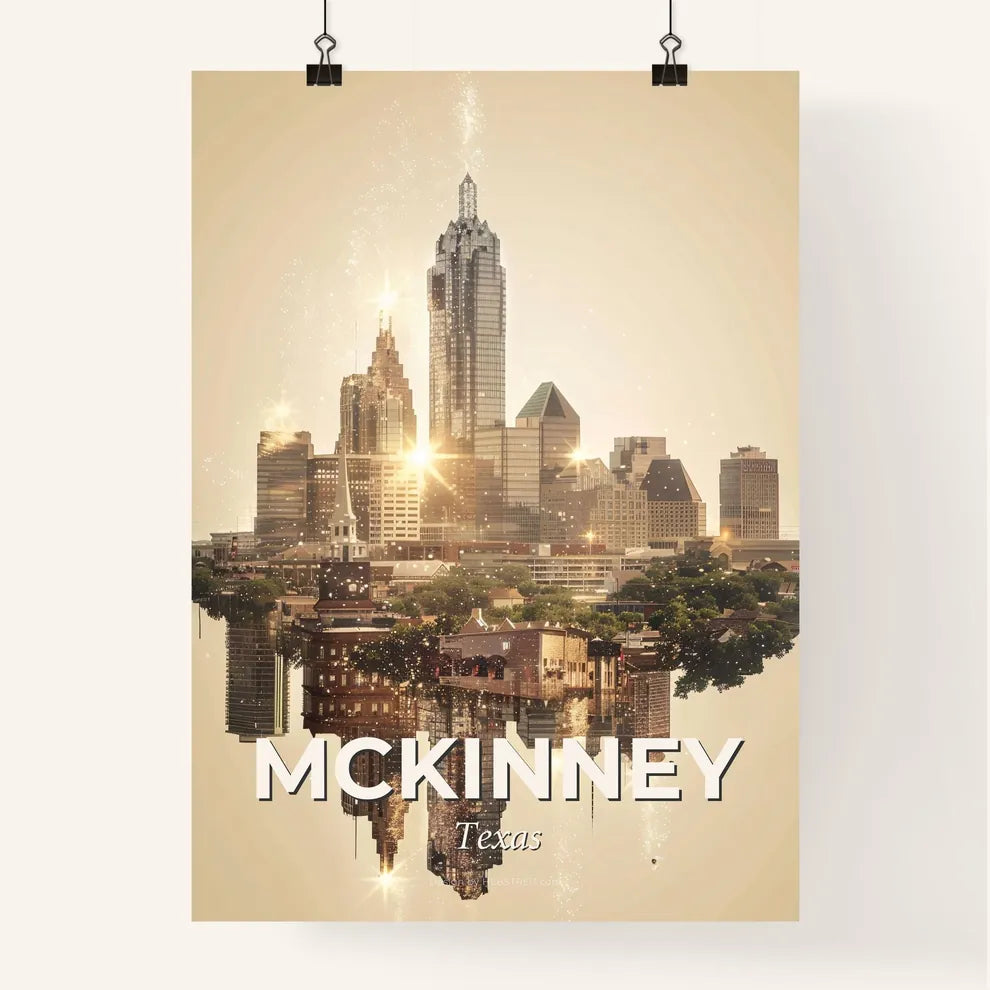 McKinney Skyline: Local Architecture Icons As Art Poster