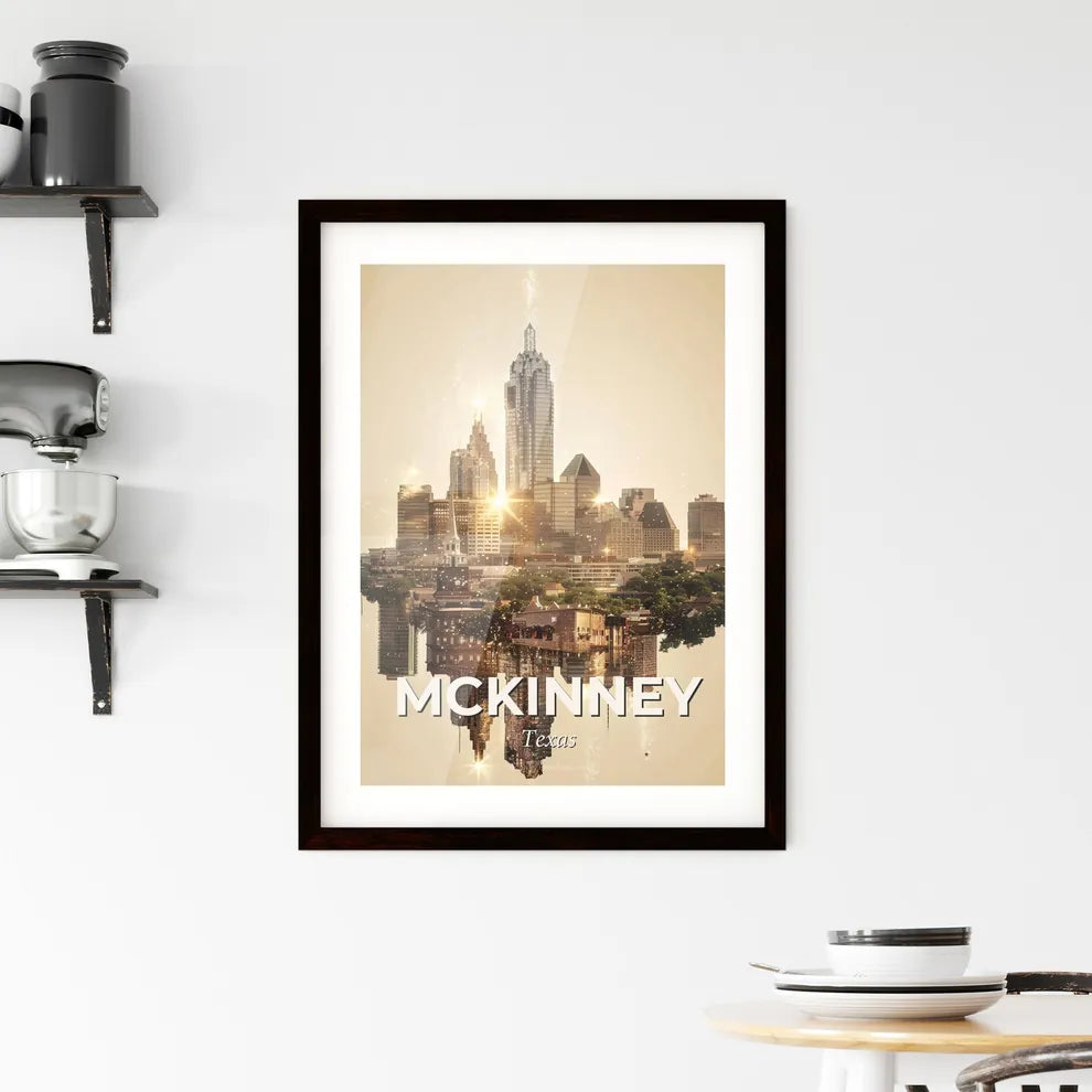 McKinney Skyline: Local Architecture Icons As Art Framed Print