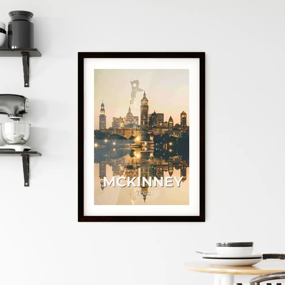 McKinney Skyline: Blending City and Charm Framed Print