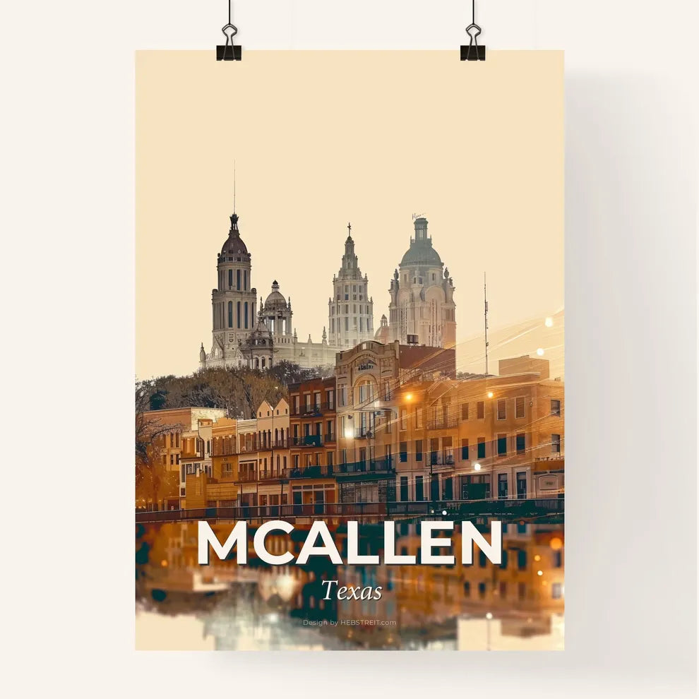 McAllen Skyline: Iconic Architecture in Double Exposure Poster