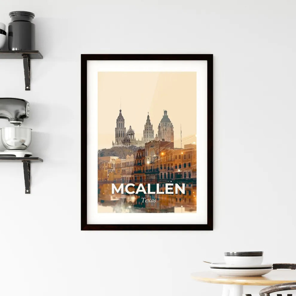 McAllen Skyline: Iconic Architecture in Double Exposure Framed Print