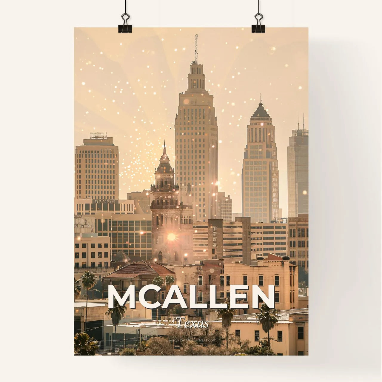 McAllen Texas Cityscape Poster Art Poster