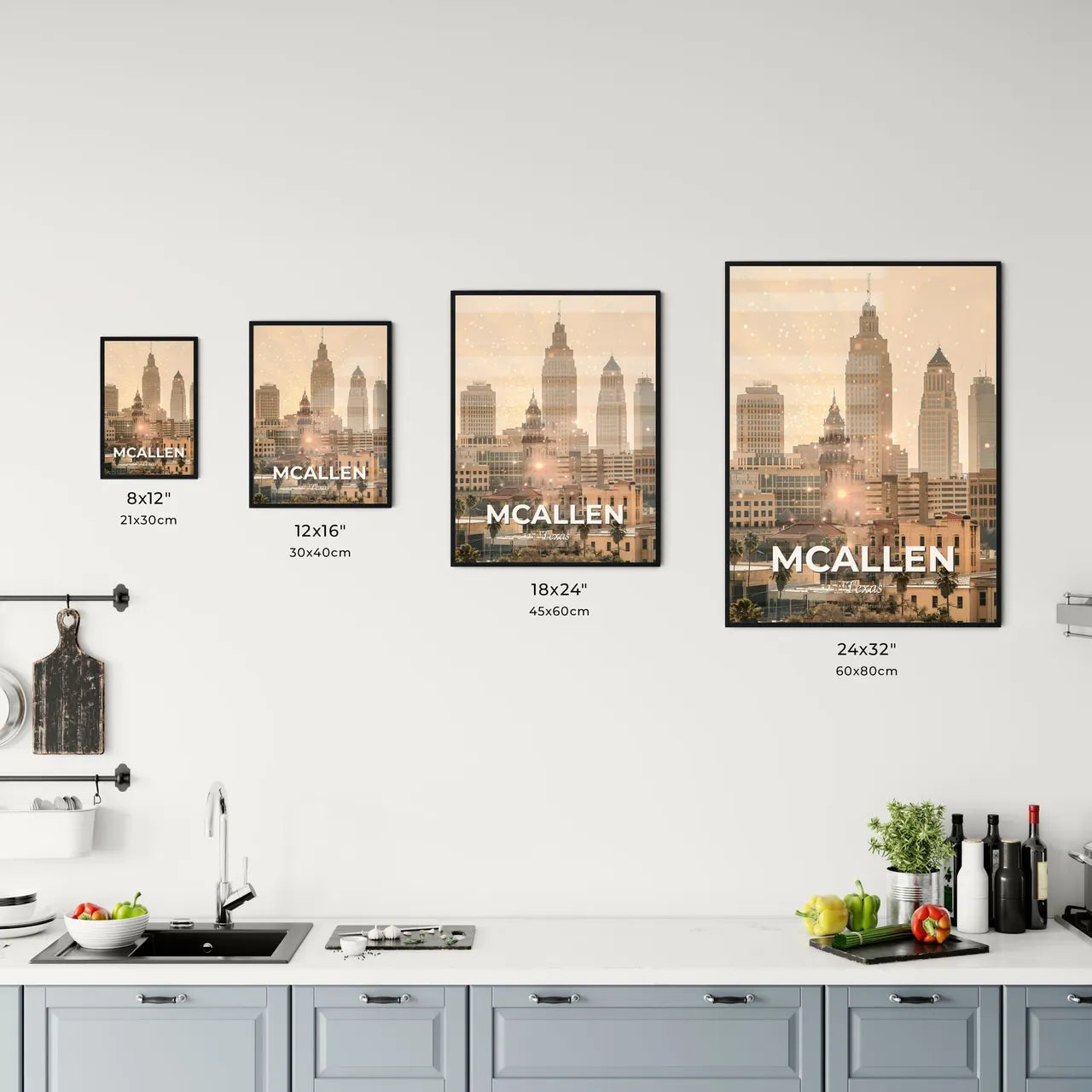 McAllen Texas Cityscape Poster Art Office Art